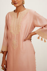 Baby Pink Dori Embroidered Kurta Set