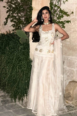 Navneet Randhawa Ivory Georgette Sharara Set