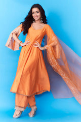 Shraddha Kapoor in Orange Dori Embroidered Anarkali Set
