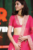 Ananya Panday in Fuchsia Resham Embroidered Cotton Silk Lehenga