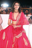 Ananya Panday in Fuchsia Resham Embroidered Cotton Silk Lehenga