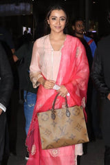 Trisha Krishnan in Blush Pink Zari Detailed Chanderi Kurta Set