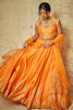Meagan Concessio in Orange Hand Block Print Lehenga Set