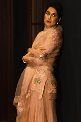 Sagarika Ghatge Khan in Blush Pink Georgette Sharara Set