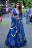 Pooja Hegde in Blue Dori Embroidered Cotton Silk Lehenga