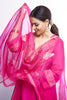 Genelia Deshmukh in Fuchsia Dori Embroidered Dhoti Set