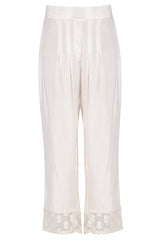 Off-White Chanderi Kurta with Shantoon Pallazo - devnaagri