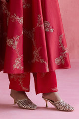 Nazm - Red Anarkali Set