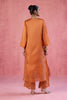 Orange Raw Silk Satin Dori Embroidered Kurta Set