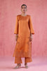 Orange Raw Silk Satin Dori Embroidered Kurta Set