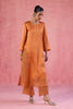 Orange Raw Silk Satin Dori Embroidered Kurta Set