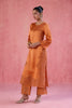 Orange Raw Silk Satin Dori Embroidered Kurta Set