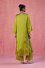 Green Raw Silk Satin Dori Embroidered Kurta Set