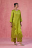 Green Raw Silk Satin Dori Embroidered Kurta Set
