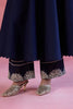 Navy Blue Cotton Silk Blend Embroidered Anarkali Set