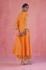 Orange Cotton Silk Blend Embroidered Anarkali Set