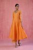 Orange Cotton Silk Blend Embroidered Anarkali Set