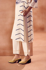 Ivory/Blue Kurta Set (RTS)