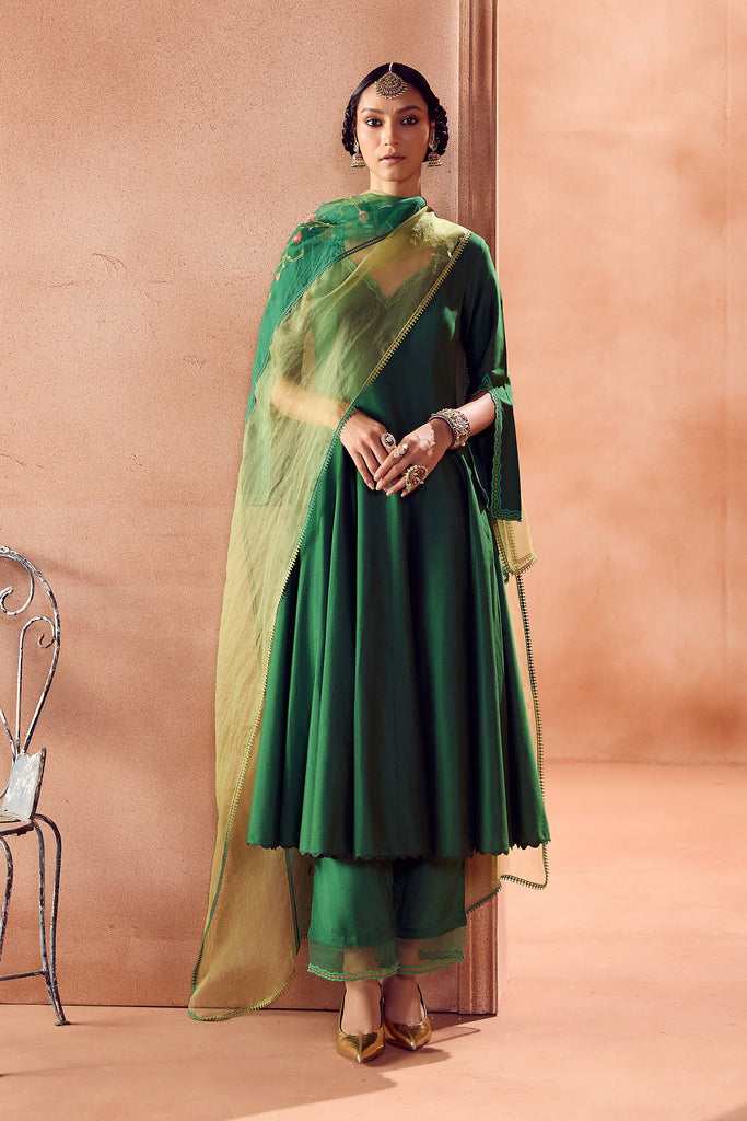 Green Anarkali Set
