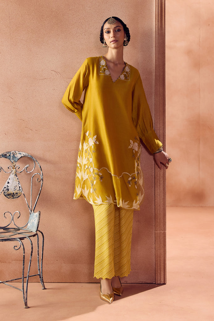 Mustard Kurta Set