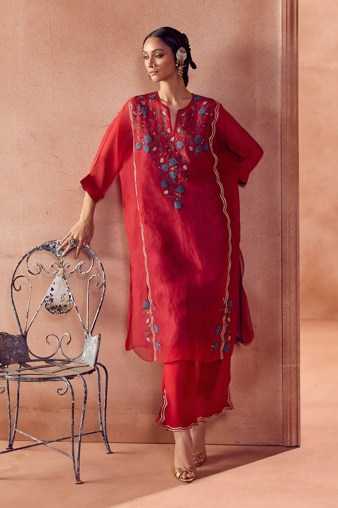 Maroon Kaftan Set