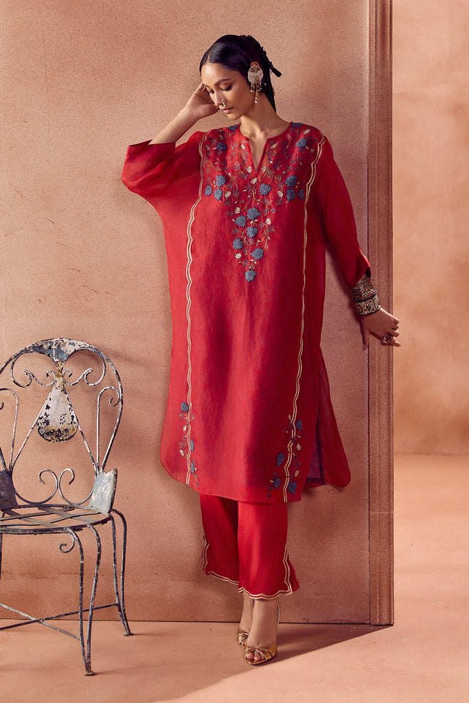 Maroon Kaftan Set