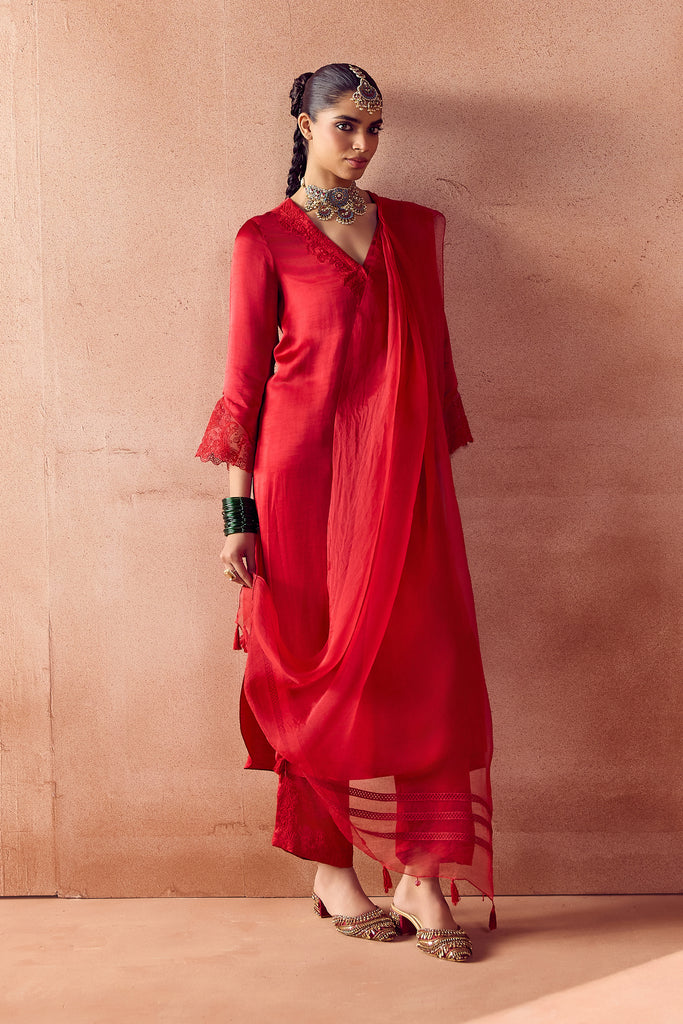 Red Kurta set