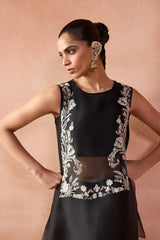 Black Short Kurta Pallazo Set