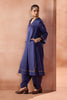 Navy box pleated pants Kurta Set