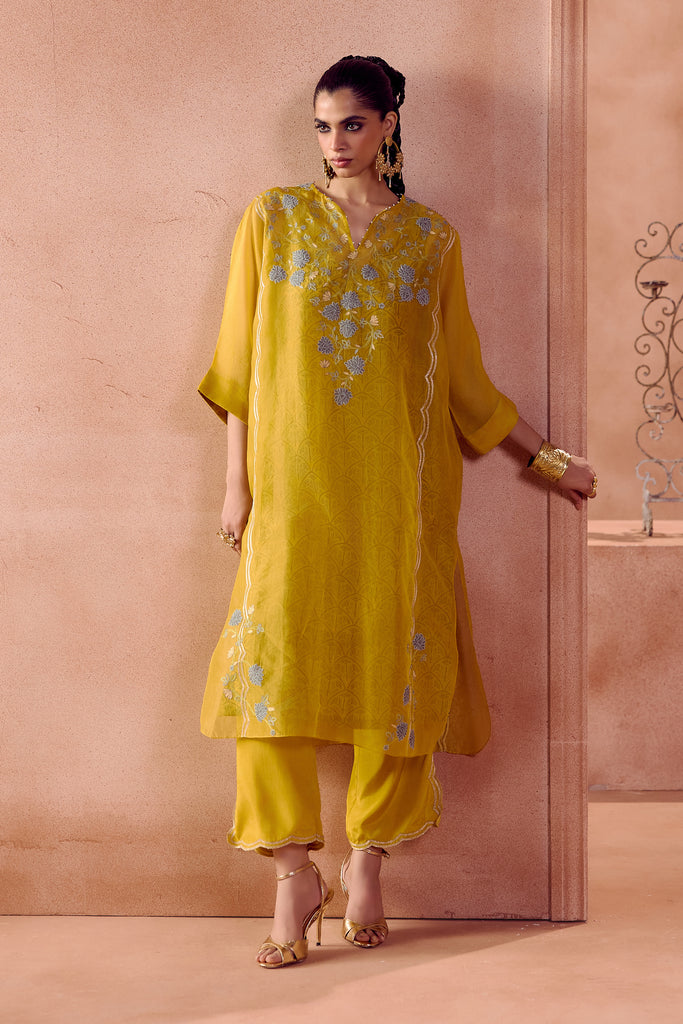 Mustard Kaftan Set