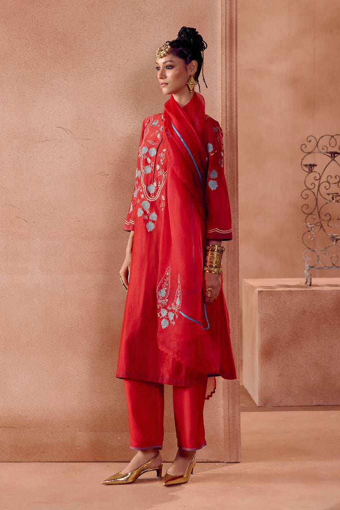 Red Kurta Set