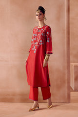 Red Kurta Set