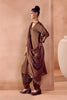 Brown box pleated pants kurta set