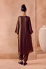 Brown box pleated pants kurta set