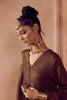 Brown box pleated pants kurta set