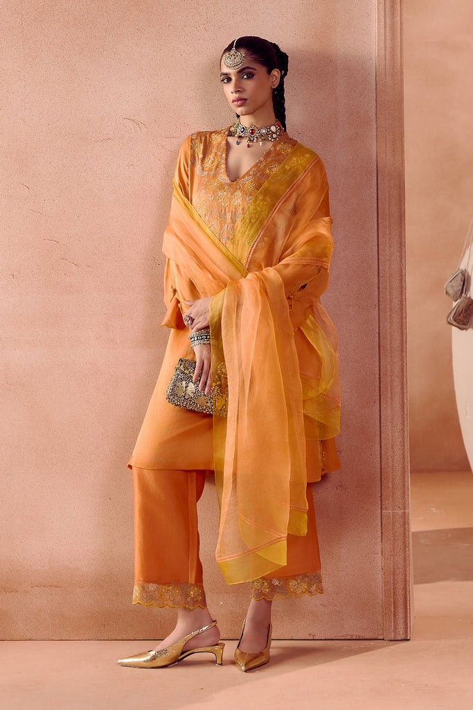 Rust Orange Kurta Set