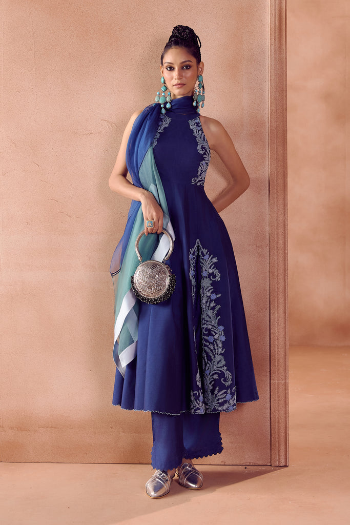 Blue Anarkali Set