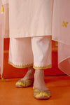 Ivory and Mustard Embroidered Kurta Set