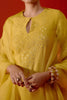 Mustard Embroidered Silk Chanderi Kurta Set