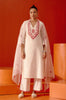 Ivory and Red Embroidered Kurta Set