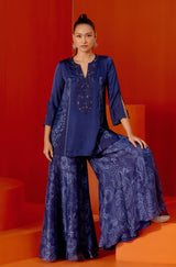 Royal blue Embroidered Sharara Set