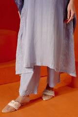 Blue Ombre Mirror Embroidered Kaftan Set