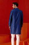 Royal Blue Self Embroidered Chanderi Kurta Set
