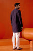 Navy Blue Cotton Silk Blend Pin Tucks Kurta Set