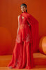Red Multi Hued Dori Embroidered Sharara Set