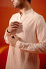 Blush Pink Cotton Silk Blend Pin Tucks Kurta Set