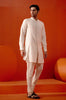 Ivory Front Open Self Embroidered Chanderi Kurta Set