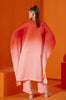 Red Ombre Mirror Embroidered Kaftan Set