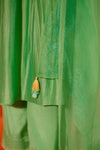 Green Silk Chanderi Patra Embellished Kurta Set (RTS)