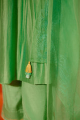 Green Silk Chanderi Patra Embellished Kurta Set (RTS)